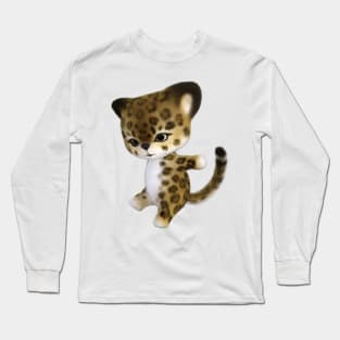 adorable happy cute furry Jaguar Long Sleeve T-Shirt